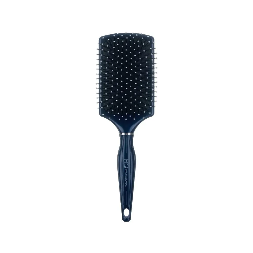 Escova De Cabelo Mq Profissional Raquete Almofadada Nylon Indigo Grande 05.011