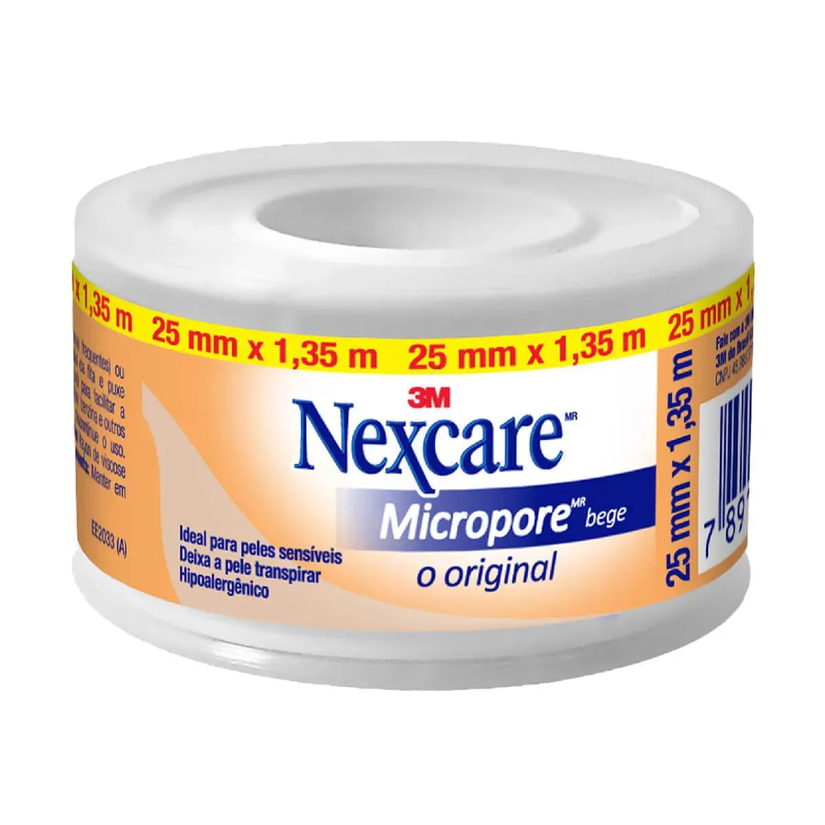 Fita Micropore Nexcare 25mm x 1,35m Bege