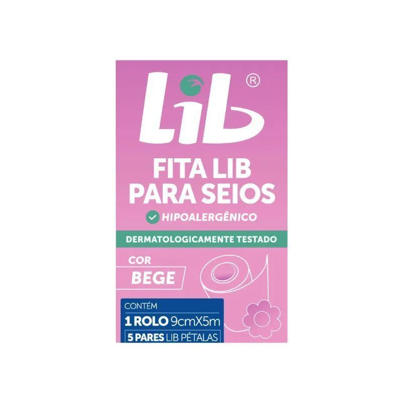 Fita para Seios Lib 1 Rolo 9cm x 5m + 5 Pares de Pétalas