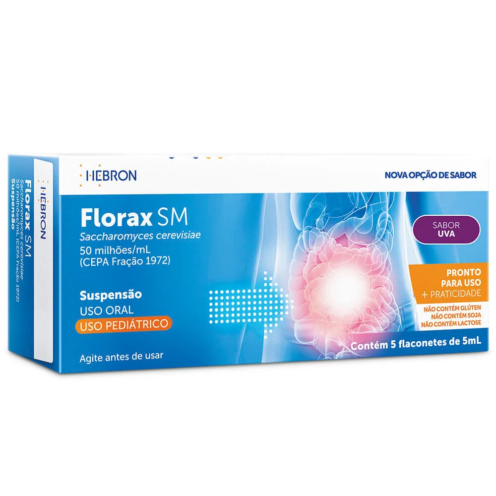 Florax SM Pediátrico Uva Solução Oral 5 Flaconetes de 5ml