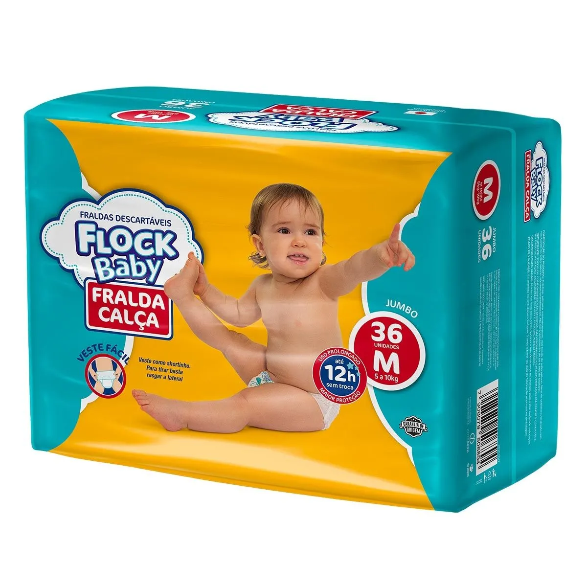 Fralda-Calça Tamanho M com 36 Unidades Flock Baby