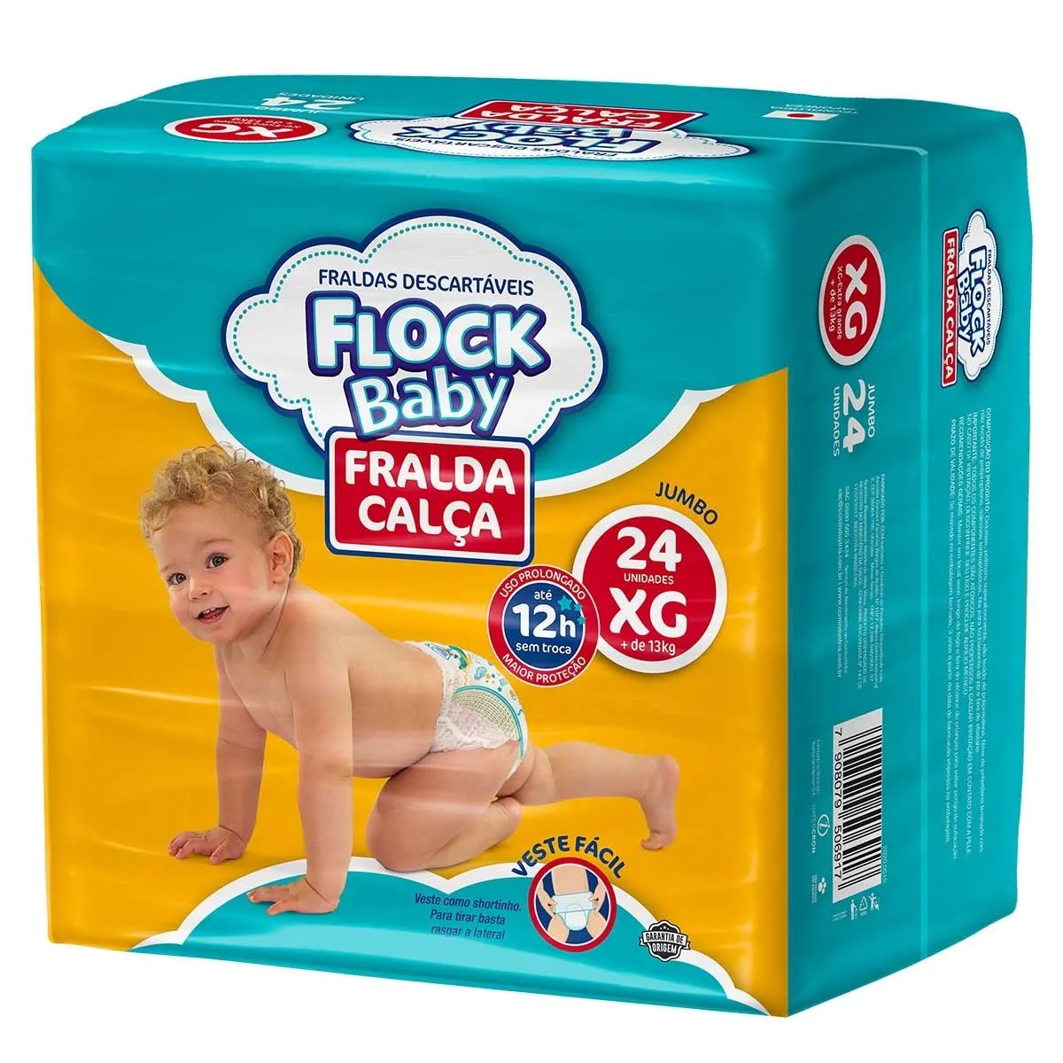 Fralda-Calça Tamanho XG Com 24 Unidades Flock Baby