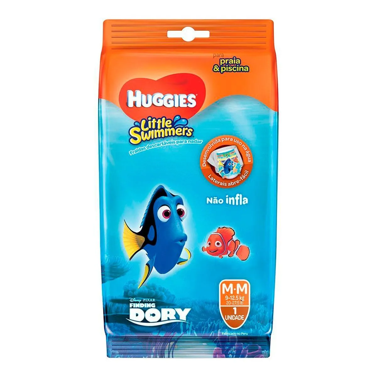 Fralda Para Piscina Little Swimmer Tamanho M Com 1 Unidade Huggies