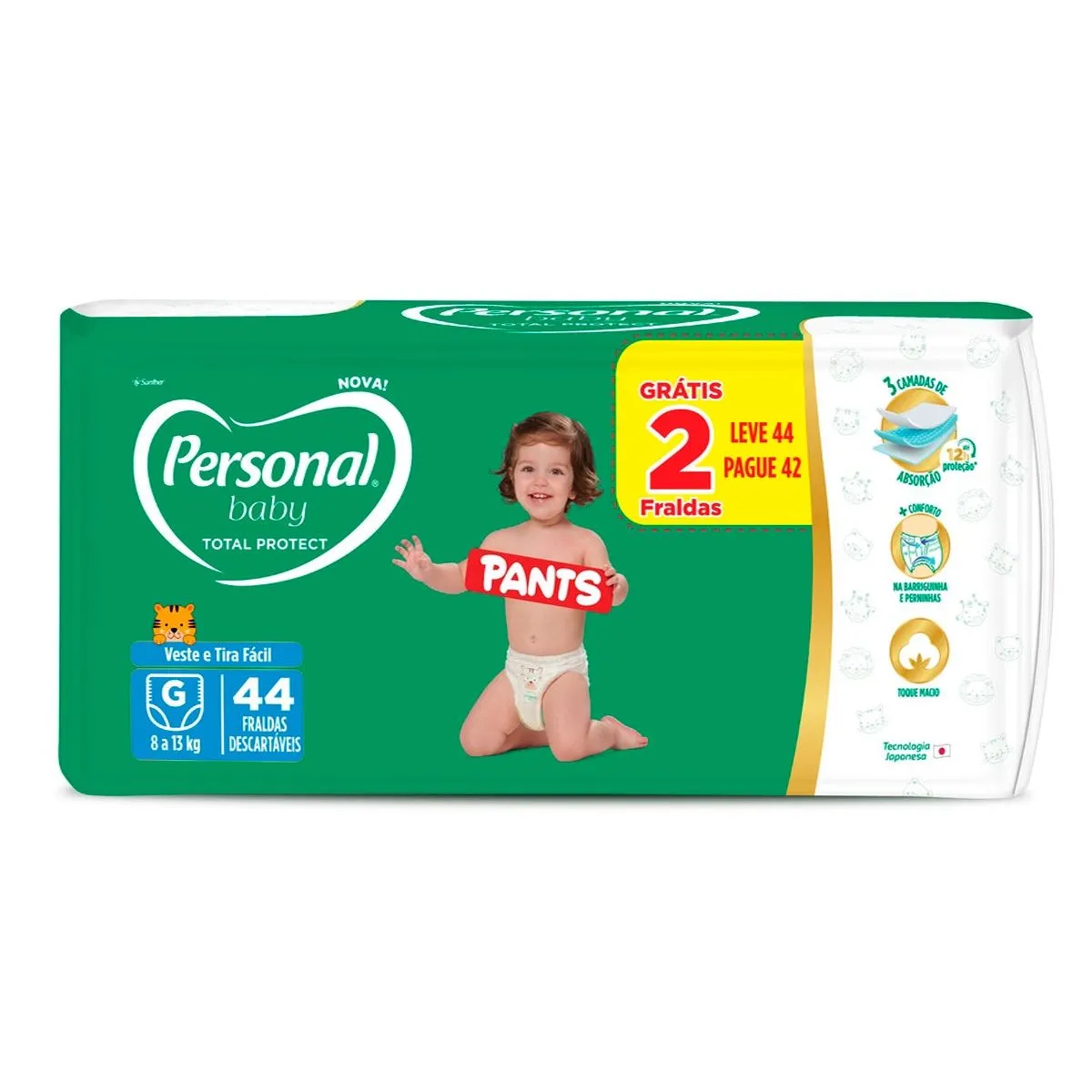 Fralda Personal Baby Total Protect Tamanho G Com 44 Unidades