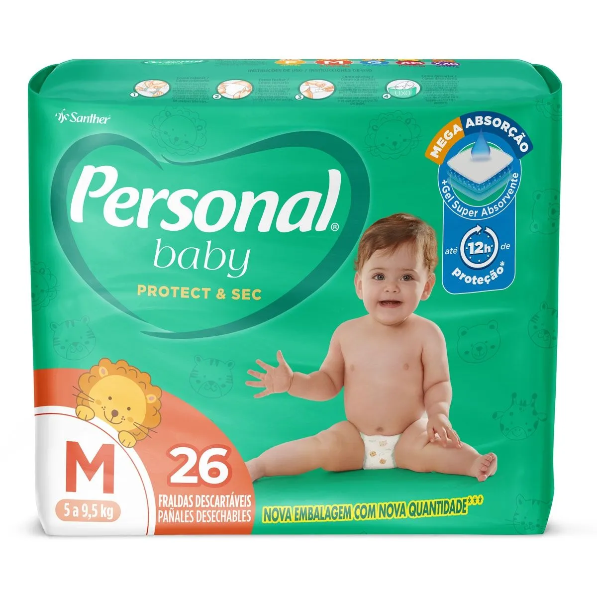 Fralda Personal Soft E Protect Baby M Com 26 Unidades