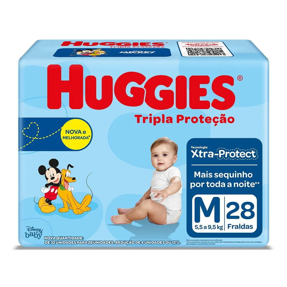 Fralda Tripla Proteção Tamanho M Com 28 Unidades Huggies