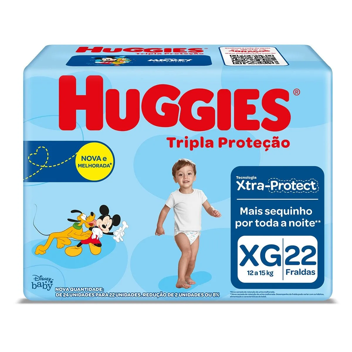 Fralda Tripla Proteção Tamanho Xg Com 22 Unidades Huggies