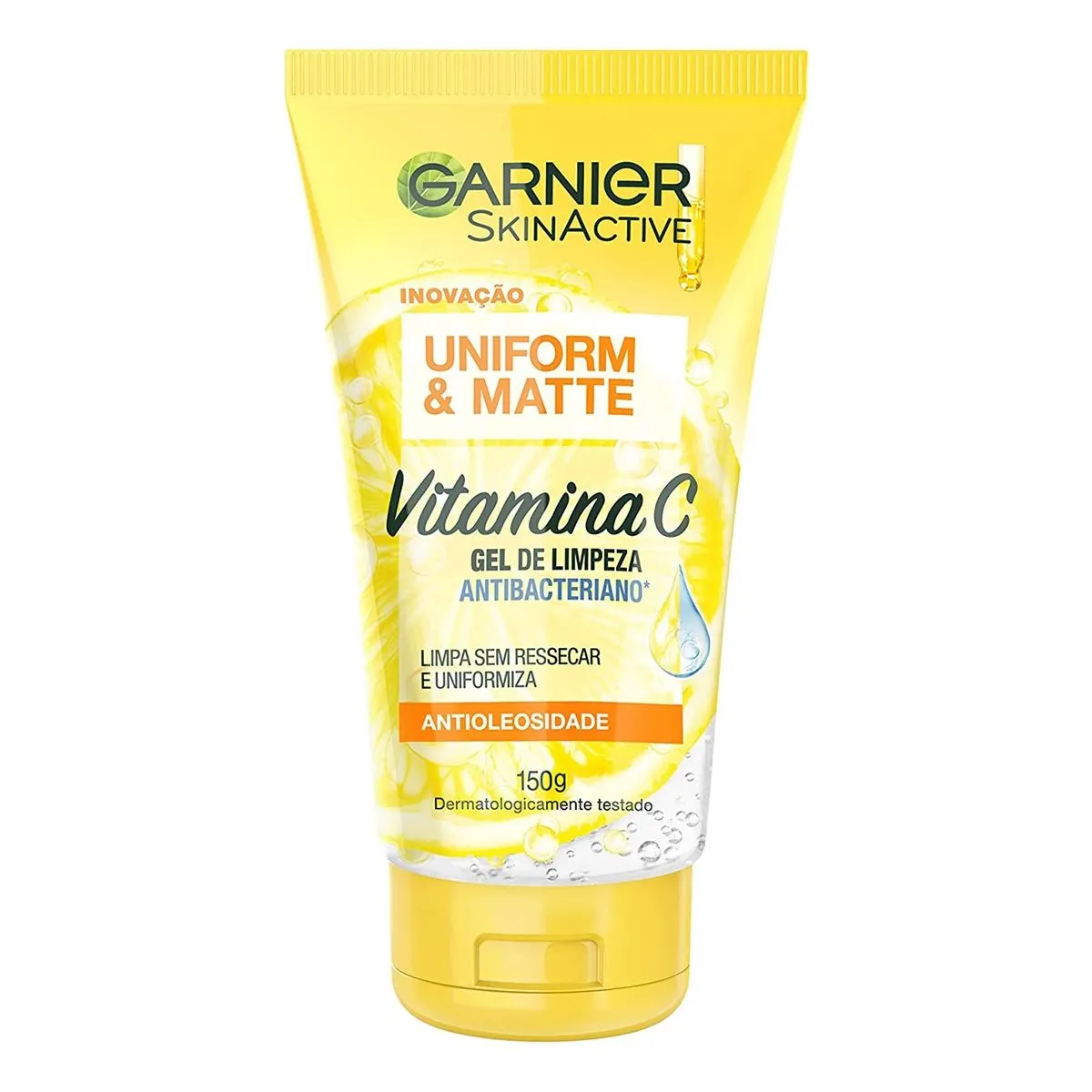 Gel de Limpeza Facial Antibacteriano Uniform e Matte Com Vitamina C 150ml Garnier