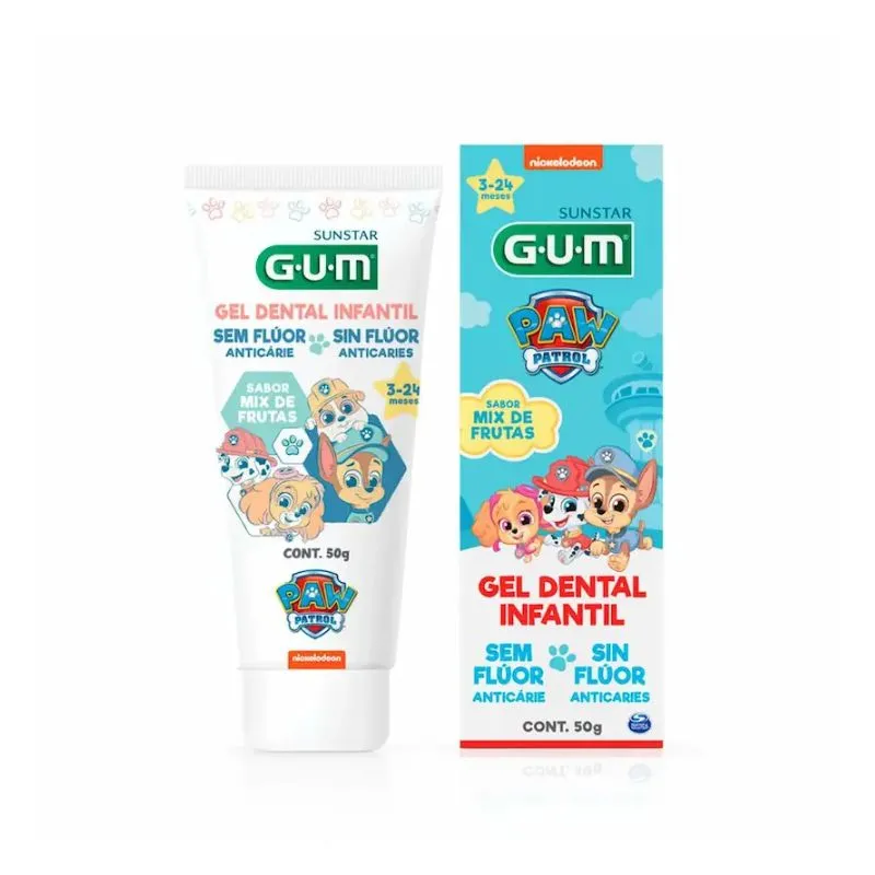 Gel Dental Infantil GUM Patrulha Canina Baby Sem Flúor 50g