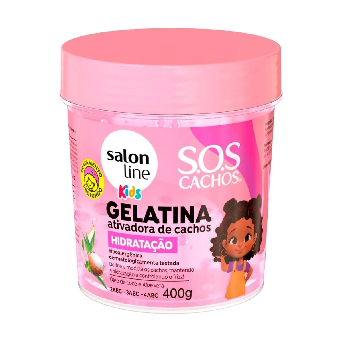 Gelatina Ativadora De Cachos SOS Cachos Kids Hidratação Com 400g Salon Line