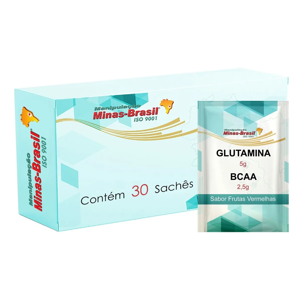 Glutamina 5g+Bcaa 2,5g Sabor Frutas Vermelhas 30 Sachês