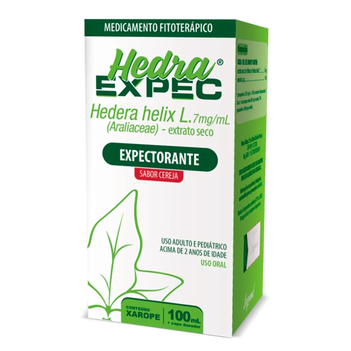 Hedra Expec 7mg/ml Sabor Cereja Xarope Com 100ml Com Copo Dosador Legrand
