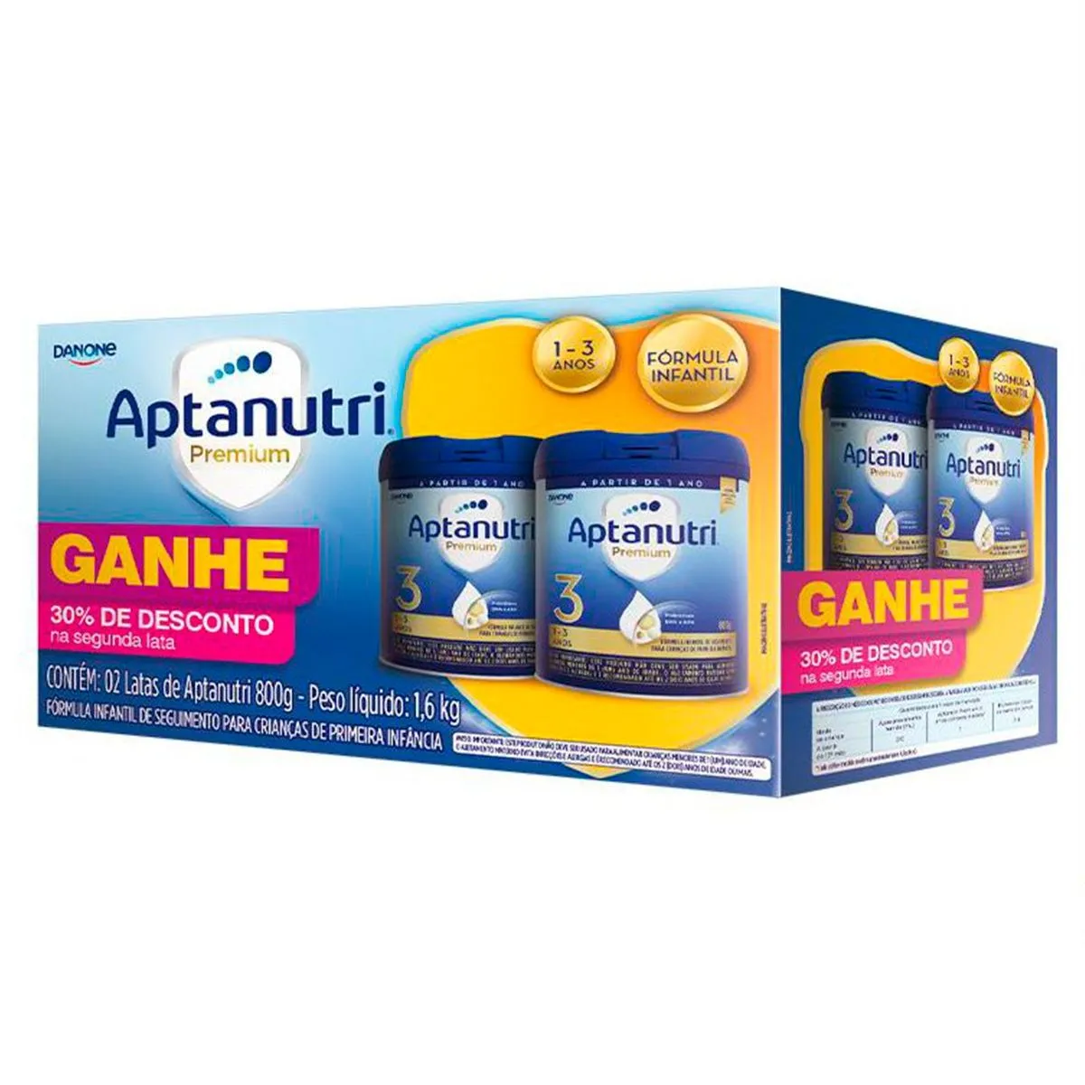 Kit Aptanutri Premium 3 Primeira Infância 1-3 anos Com 2 Latas de 800g Cada