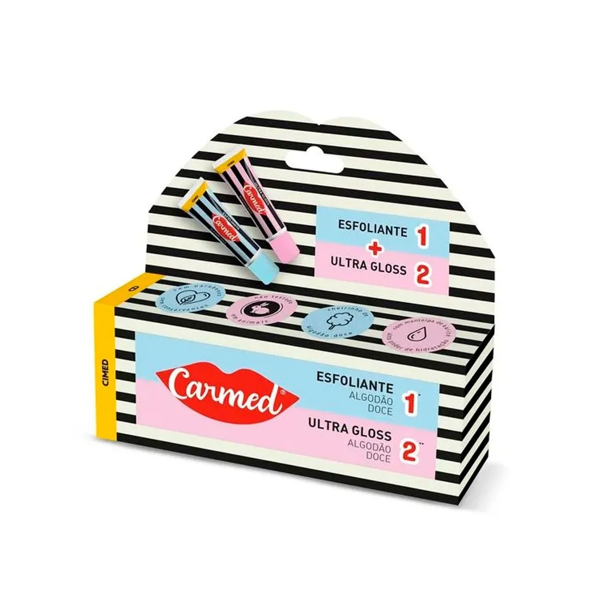 Kit Carmed Sos Lábios Esfoliante Labial + Ultra Gloss Algodão Doce Cimed