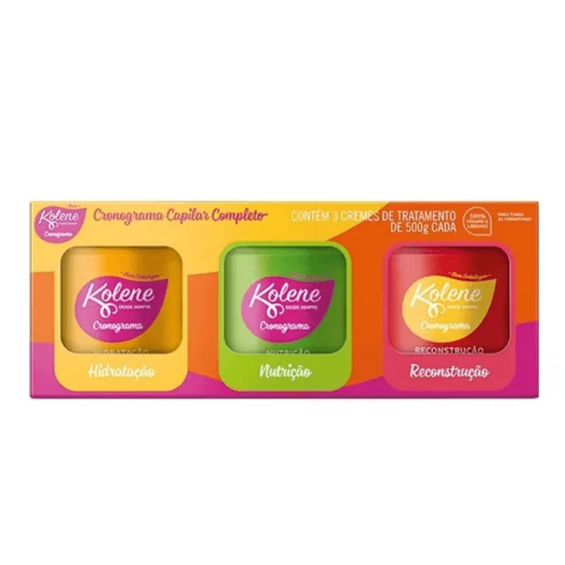 Kit Creme De Cabelo Kolene 500g 3 Unidades Cronograma