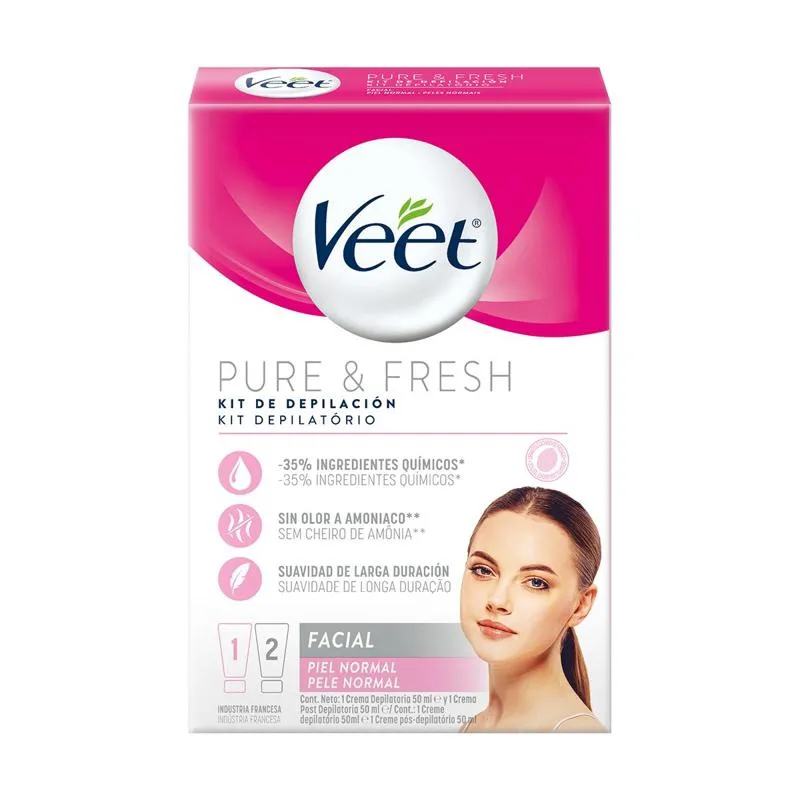 Kit Creme Depilatório Facial Veet Pele Normal 50ml com 2 unidades