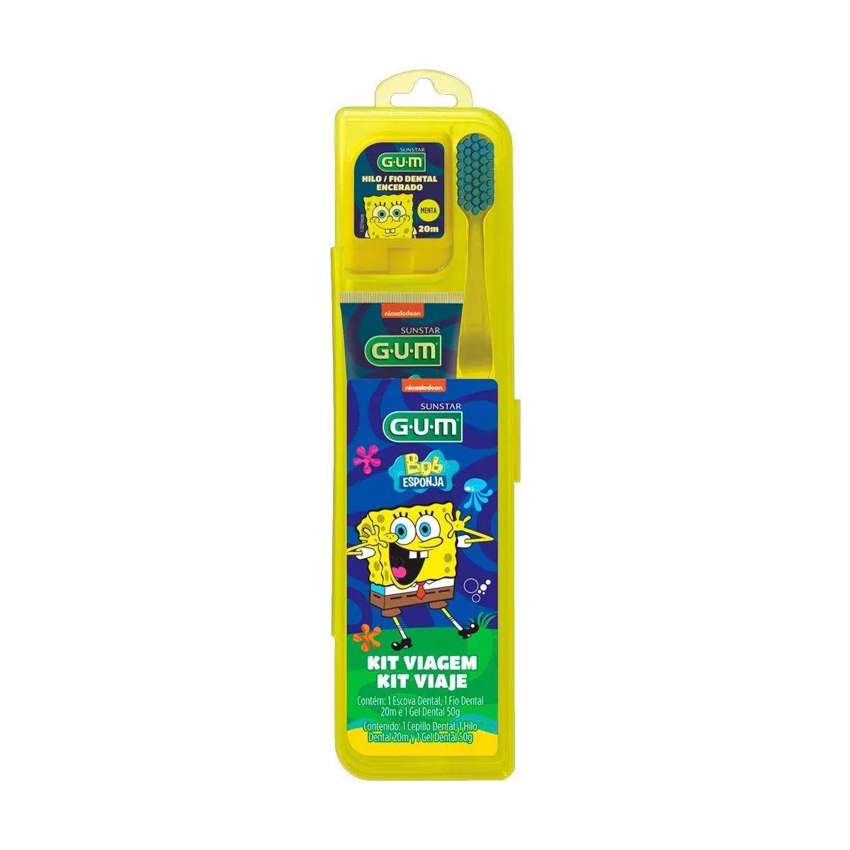 Kit De Escovação Dental Bob Esponja Sunstar Gum