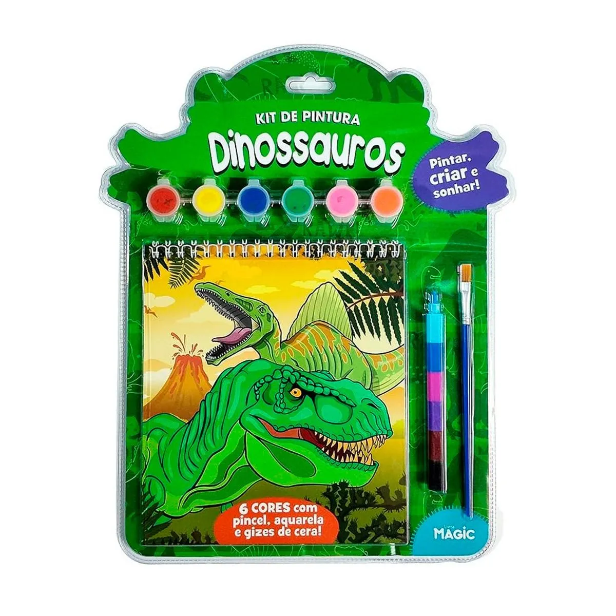 Kit De Pintura Dinossauros Pintar Criar E Sonhar Magic