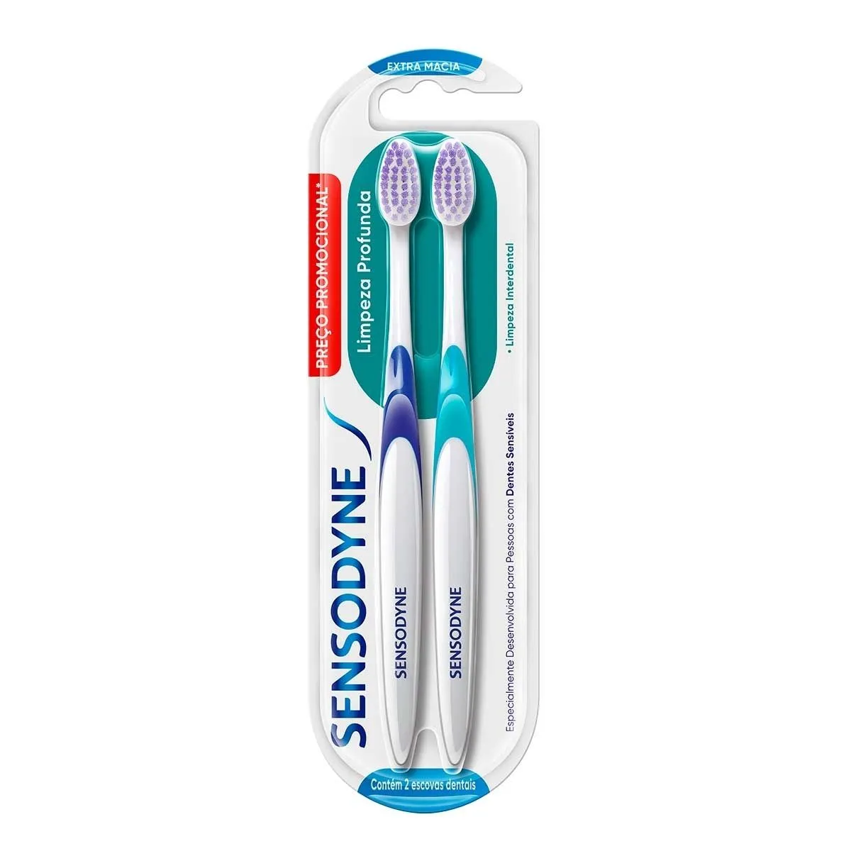Kit Escova De Dente Limpeza Profunda Extra Macia Com 2 Unidades Sensodyne