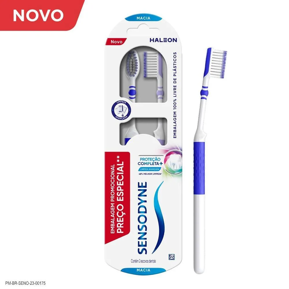 Kit Escova de Dente Sensodyne Proteção Completa+ Macia 2 unidades