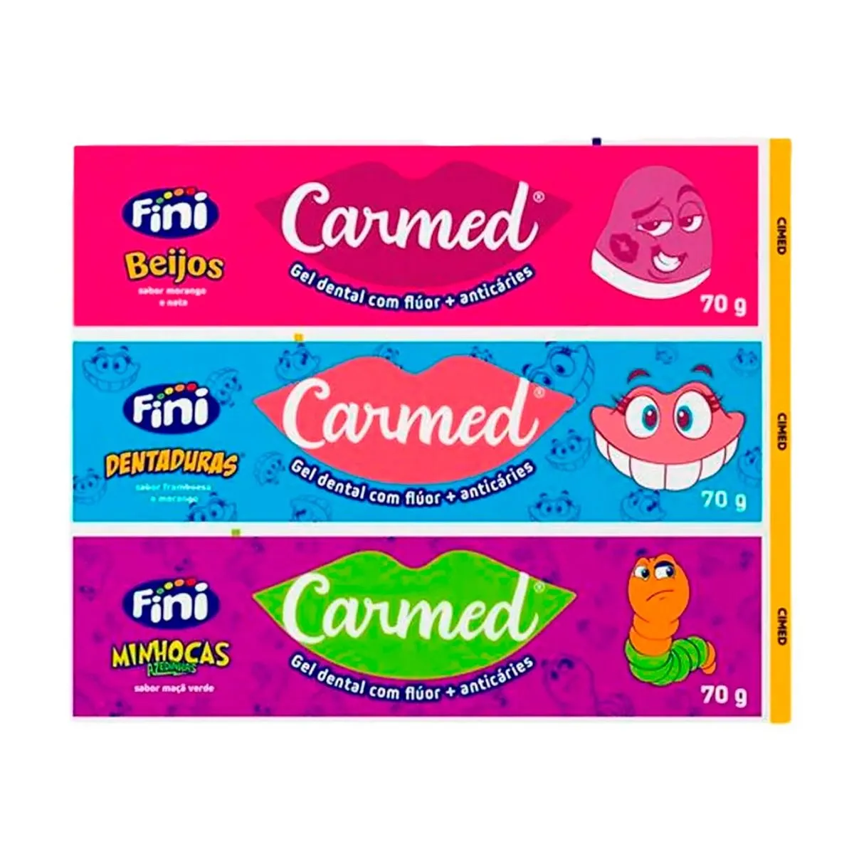 Kit Gel Dental Carmed 3 Unidades Fini + Cimed