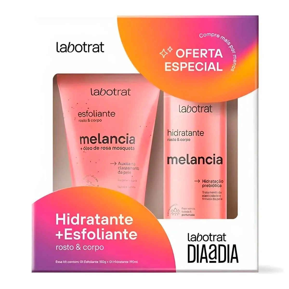 Kit Melancia Rosto e Corpo Dia a Dia Hidratante 190ml e Esfoliante 150ml Labotrat