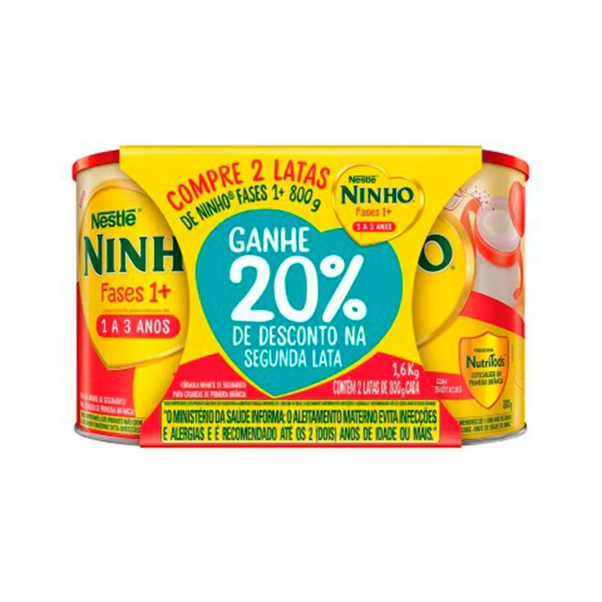 Kit Ninho Prebio Fases 1 Com 2 Unidades 800g Cada