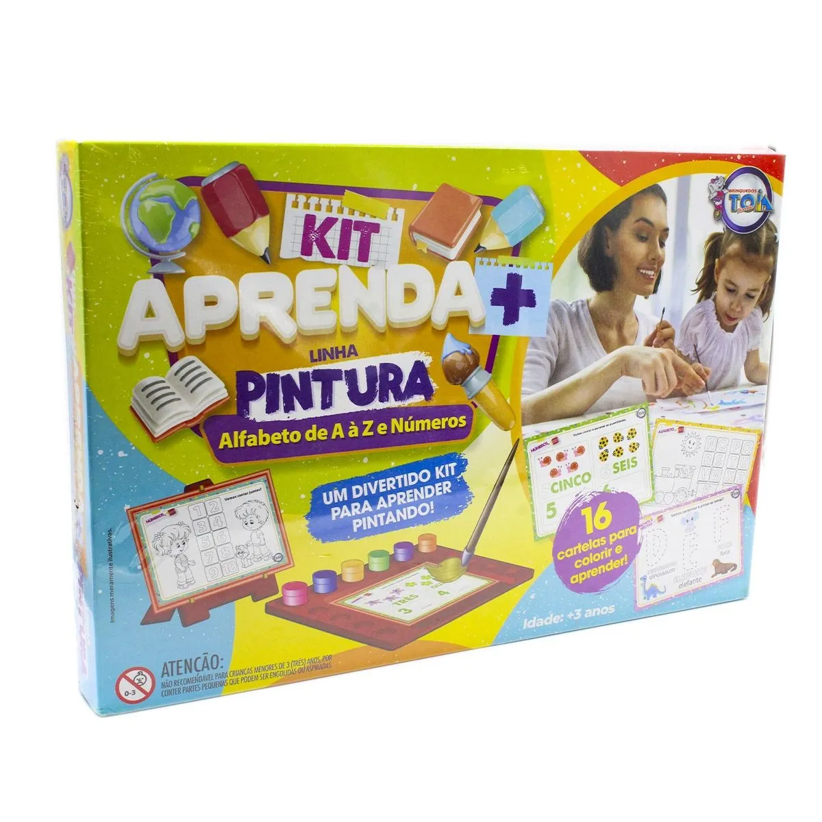 Kit Pintura Aprenda Mais Alfabeto De A a Z e Números Toia
