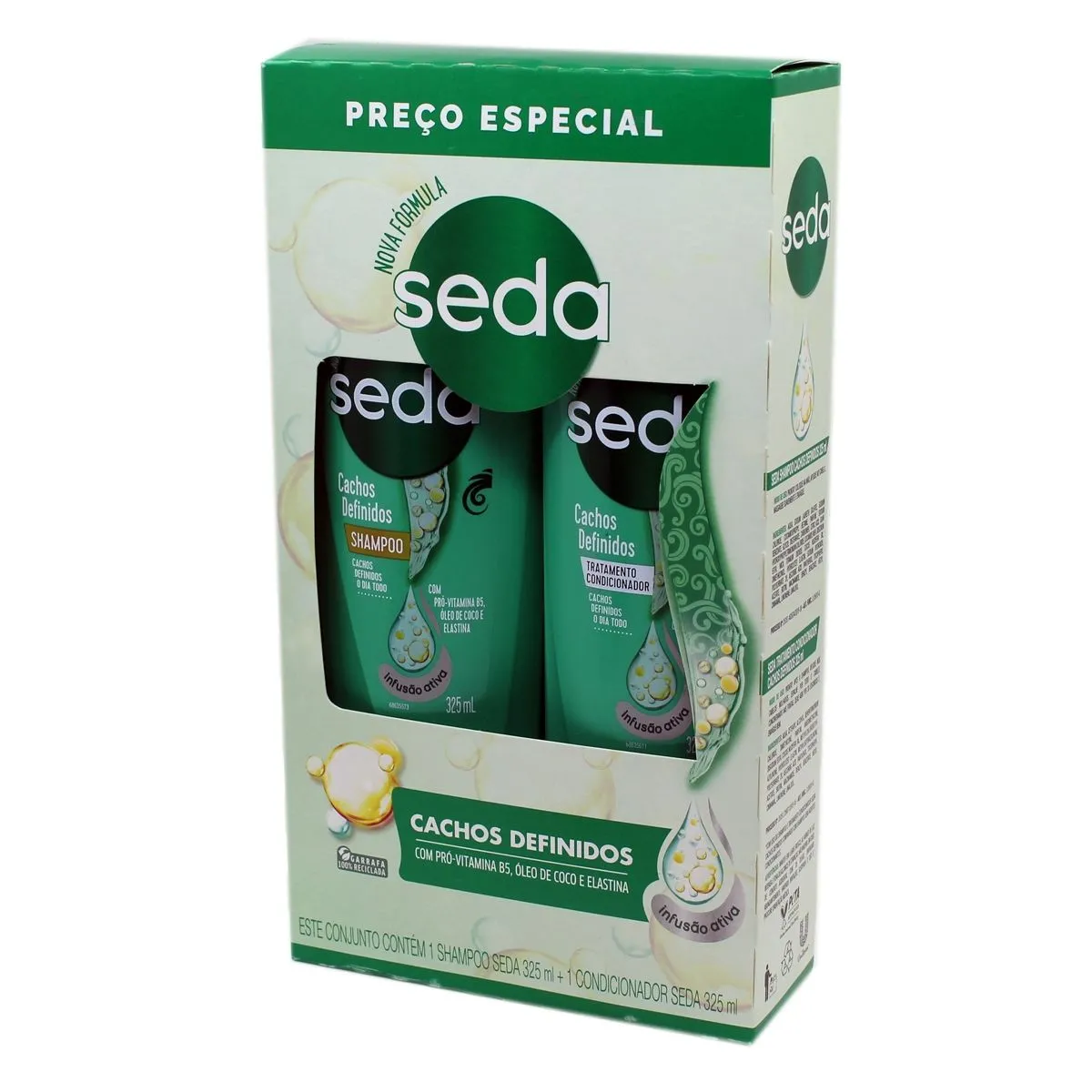 Kit Shampoo - Condicionador Cachos Definidos 325Ml Seda