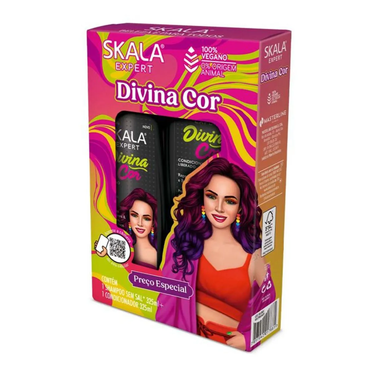 Kit Shampoo e Condicionador Divina Cor Com 325ml Cada Skala