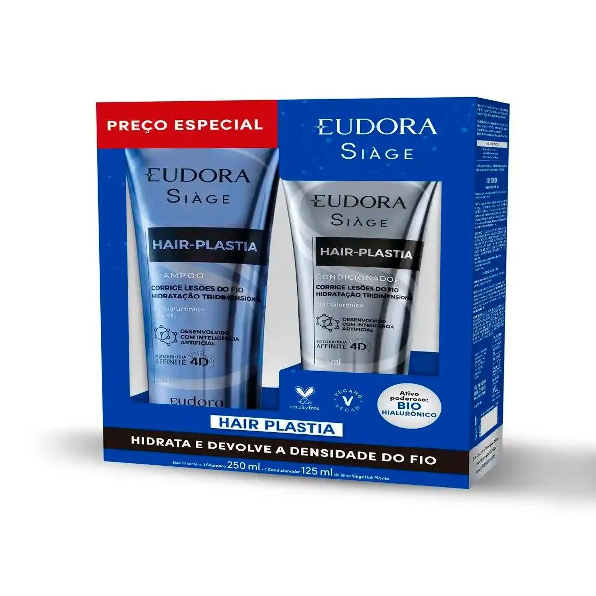 Kit Siàge Shampoo 250ml + Condicionador 125ml Hair - Plastia Eudora