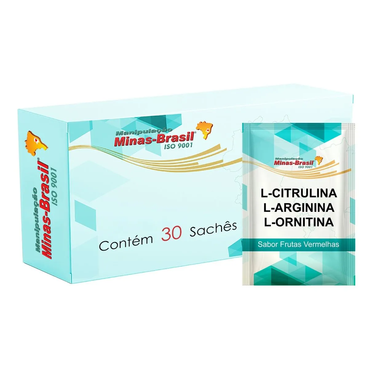 L-Citrulina + L-Arginina + L-Ornitina Sabor Frutas Vermelhas 30 Sachês