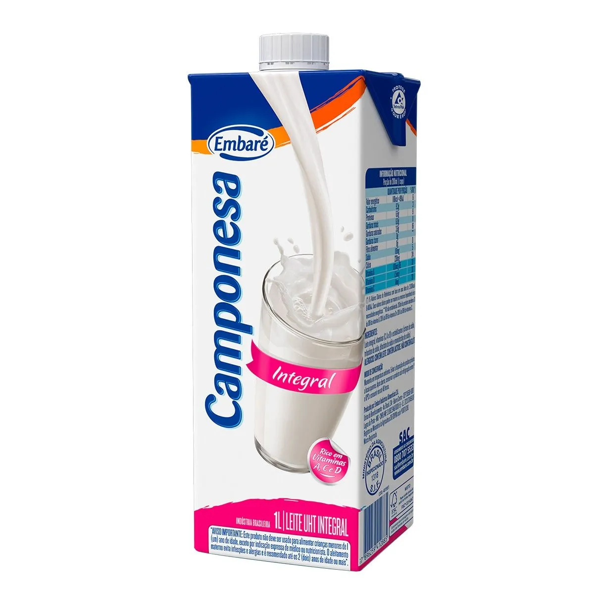 Leite Camponesa Uht Integral 1l