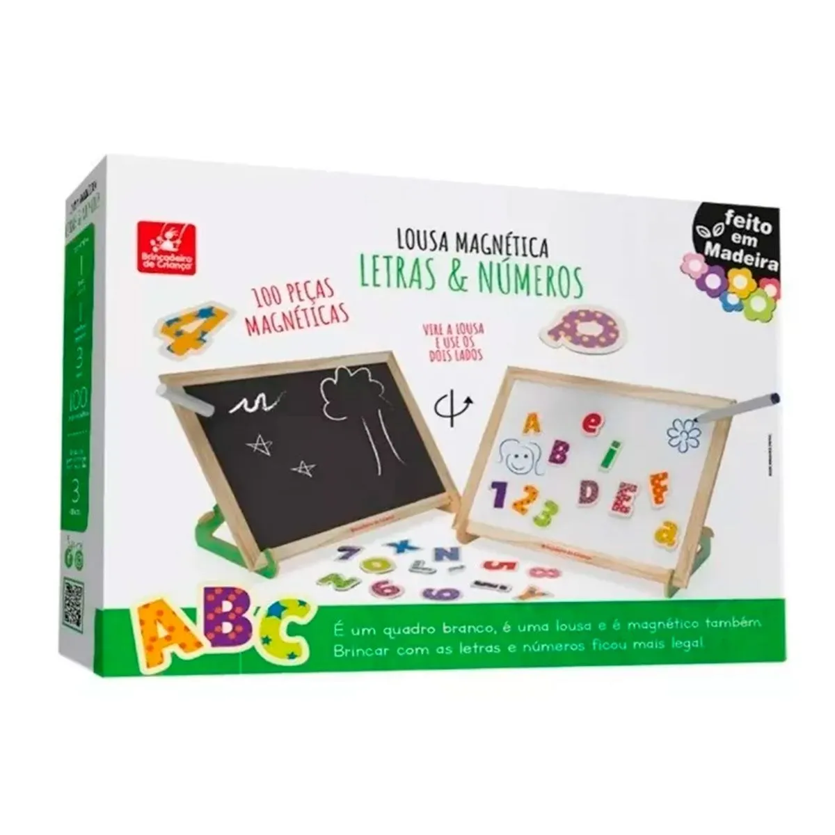 Lousa Magnética Letras e Números 2 Em 1 Brincadeira de Criança