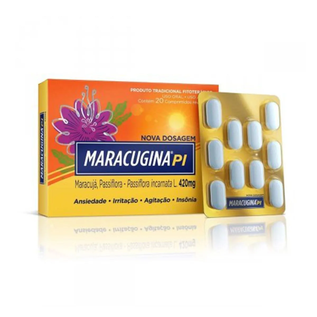 Maracugina PI 420mg Com 20 Comprimidos Revestidos Cosmed