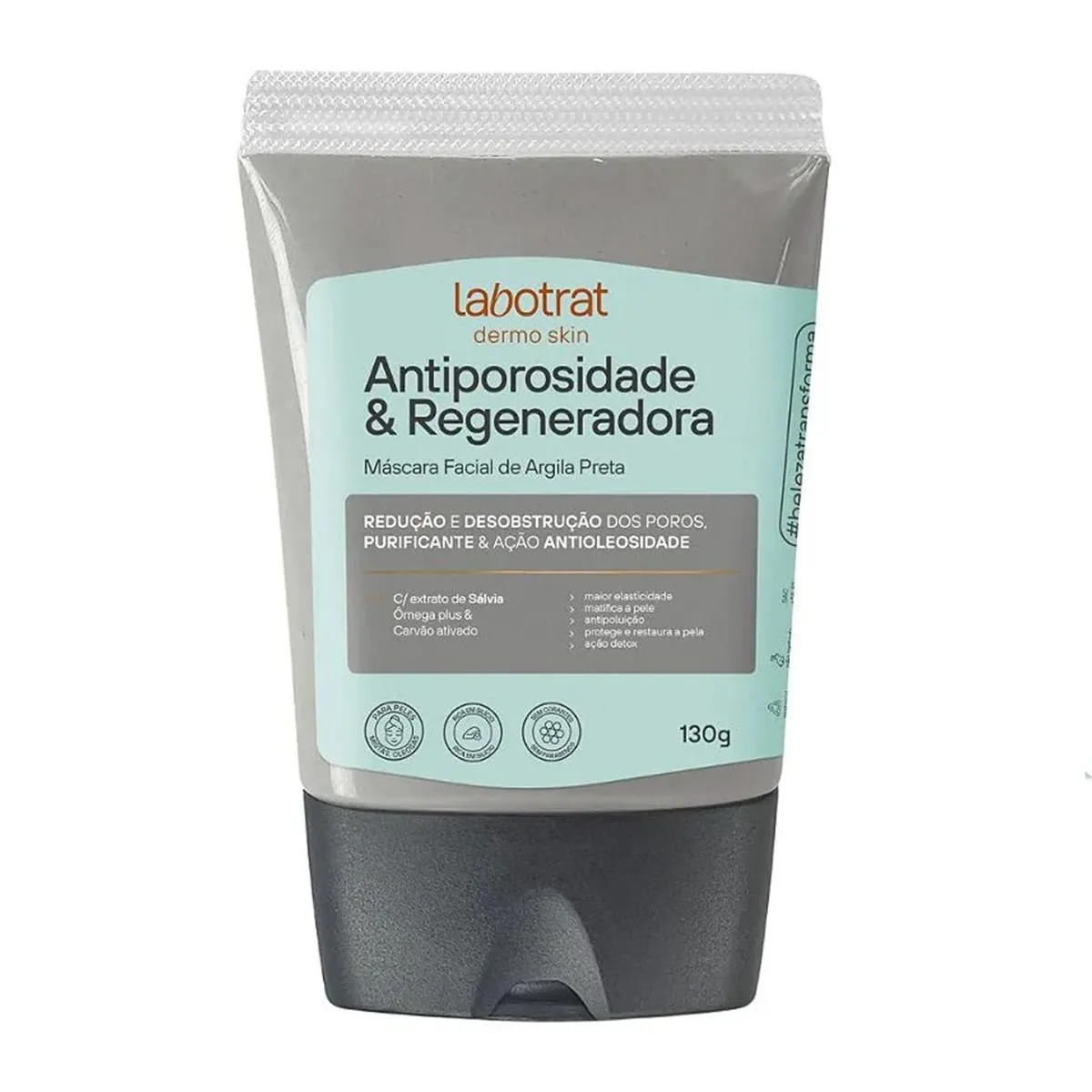 Máscara Facial de Argila Preta Antiporosidade e Regeneradora Com 130g Labotrat