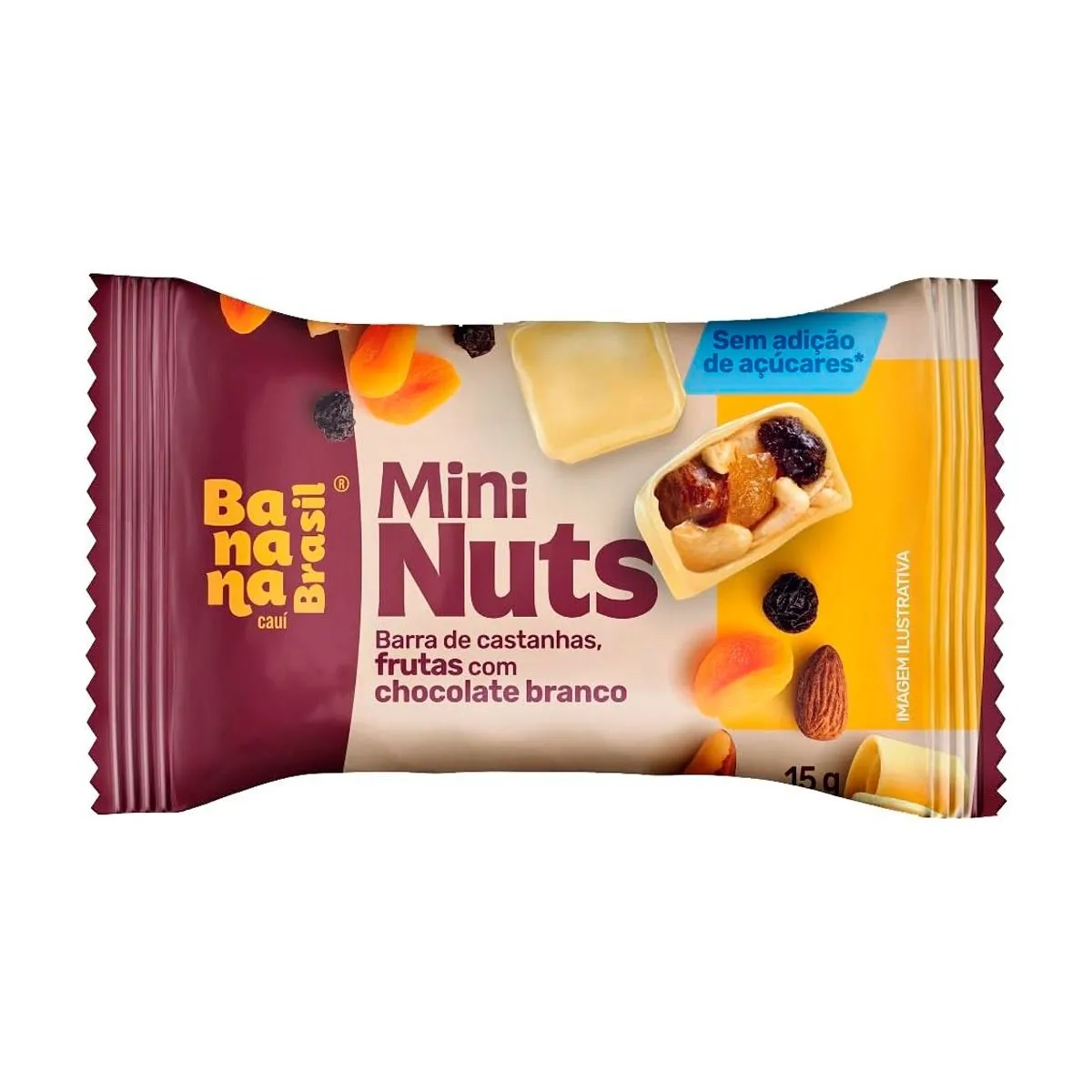 Mini Nuts 15g Frutas E Chocolate Branco Banana Brasil