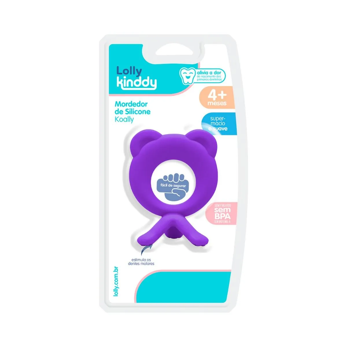 Mordedor De Silicone Koally R:7705 Roxo Lolly Kinddy