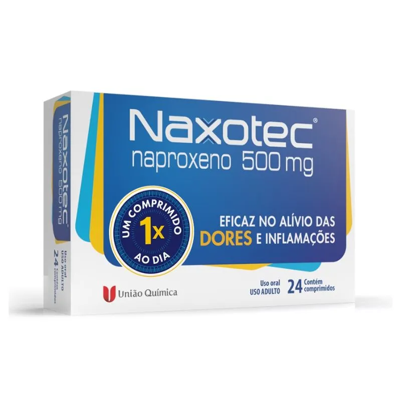 Naproxeno 500mg 24 Comprimidos Naxotec União Química