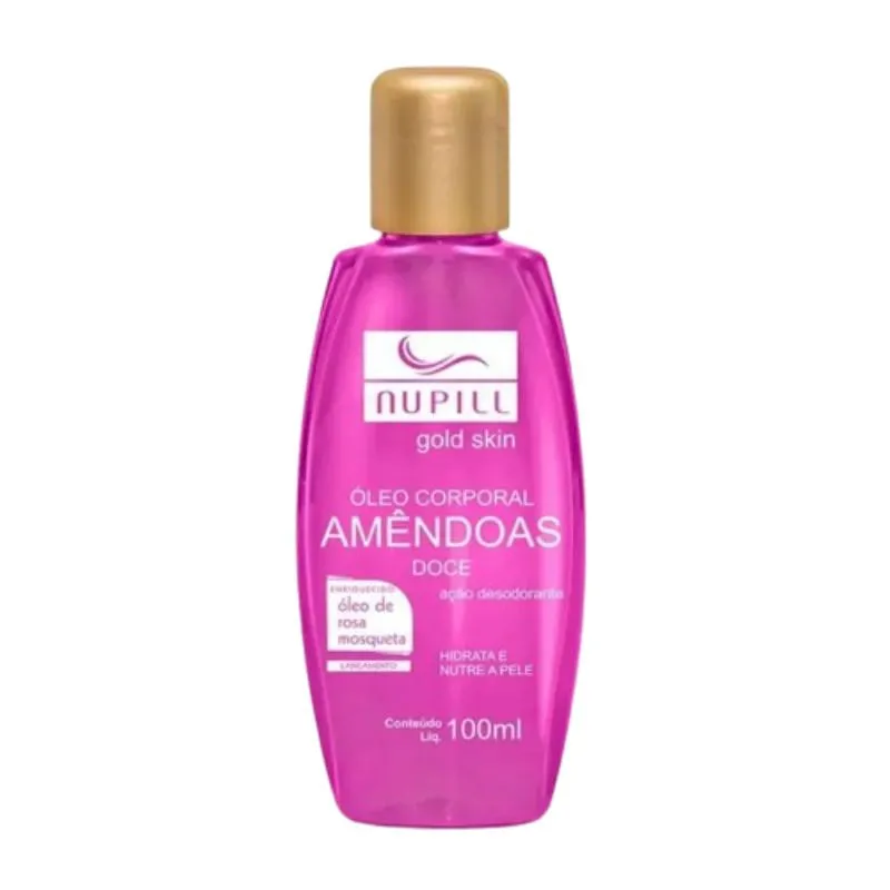 Óleo Corporal Nupill Amêndoas Dose Gold Skin com Rosa Mosqueta 100ml