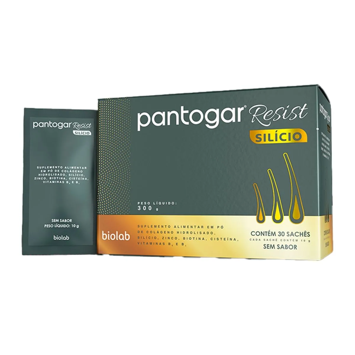 Pantogar Resist Silício 10g - 30 sachês Biolab