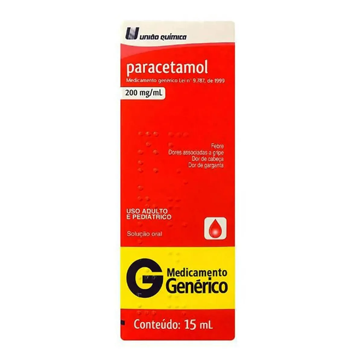 Paracetamol 200mg/ml Solução Oral 15ml União Química