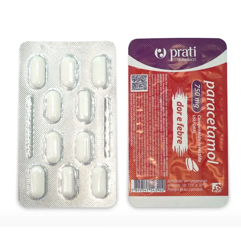 Paracetamol Genérico Prati-Donaduzzi 750mg 10 Comprimidos