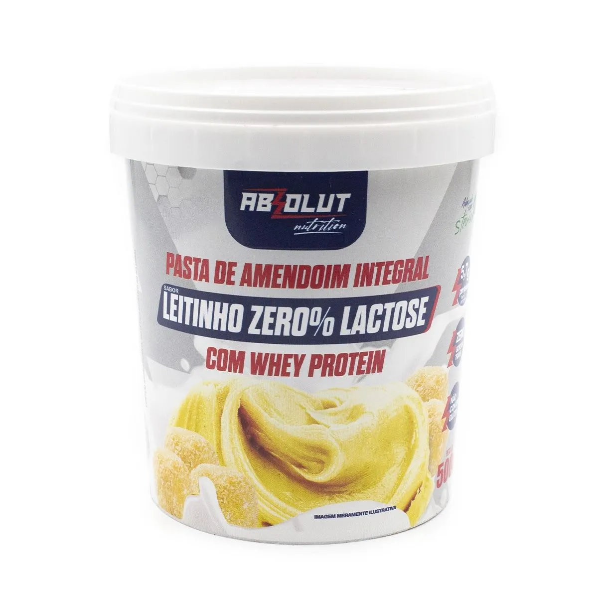 Pasta de Amendoim Integral Sabor Leitinho Zero Lactose 500G Absolut Nutrition