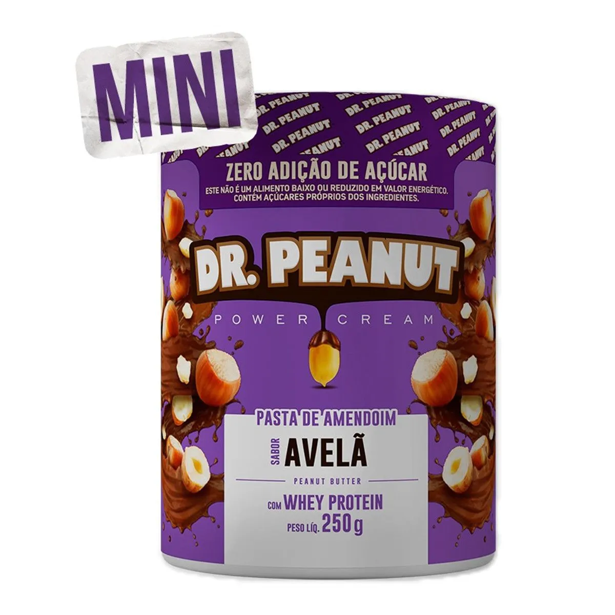Pasta De Amendoim Sabor Avelã Com Whey Protein Mini 250g Dr.Peanut