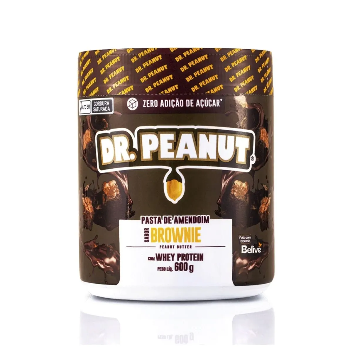 Pasta de Amendoim Sabor Brownie Com Whey Protein 600G Dr Peanut