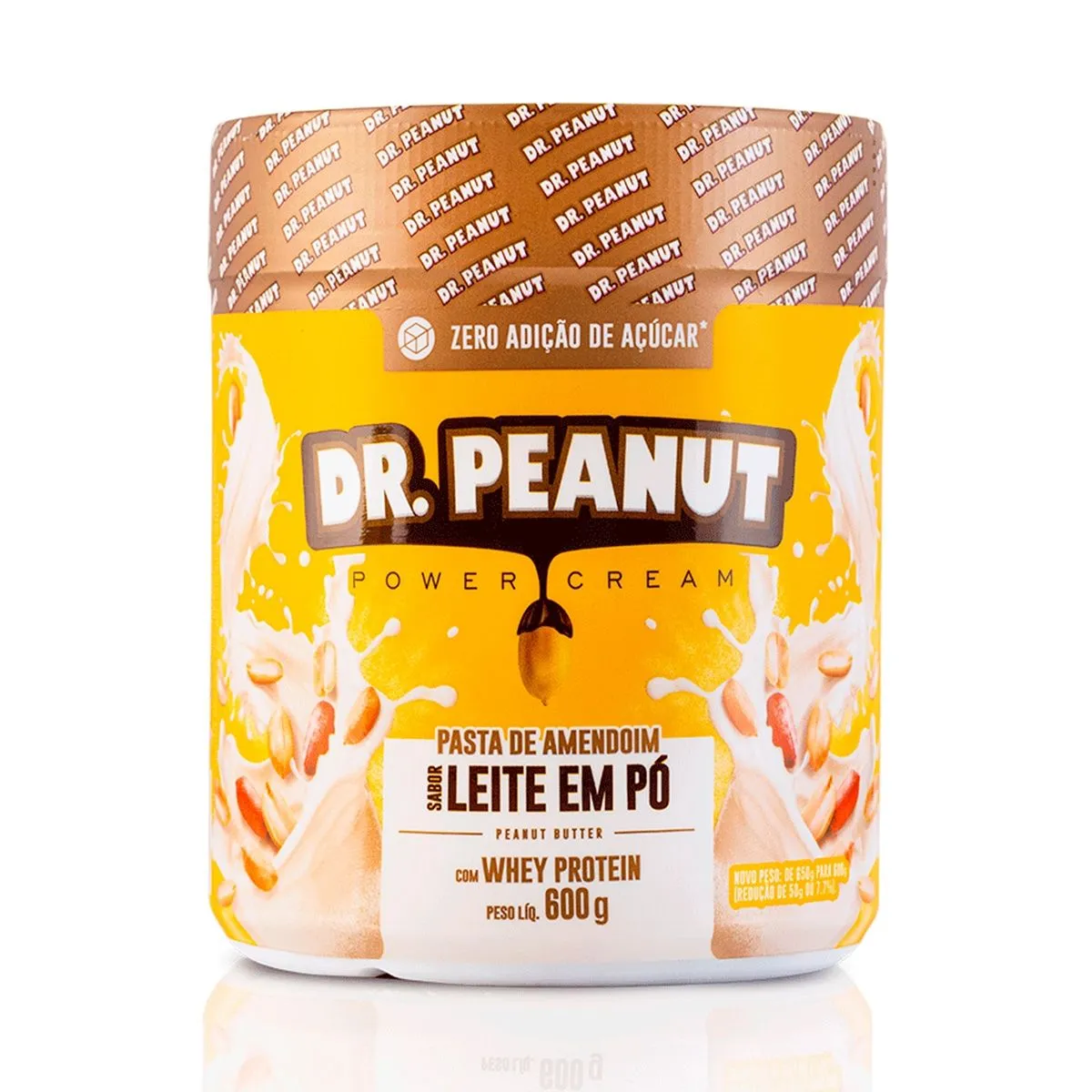 Pasta de Amendoim Sabor Leite em Pó com Whey Protein Com 600G Dr Peanut