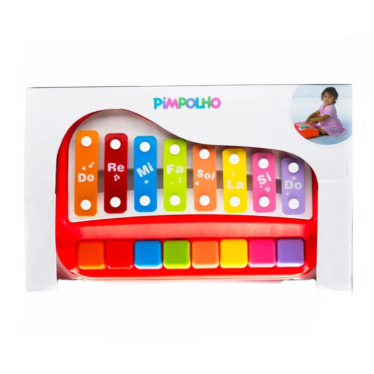 Piano Xilofone Colorido Com Baqueta Pimpolho