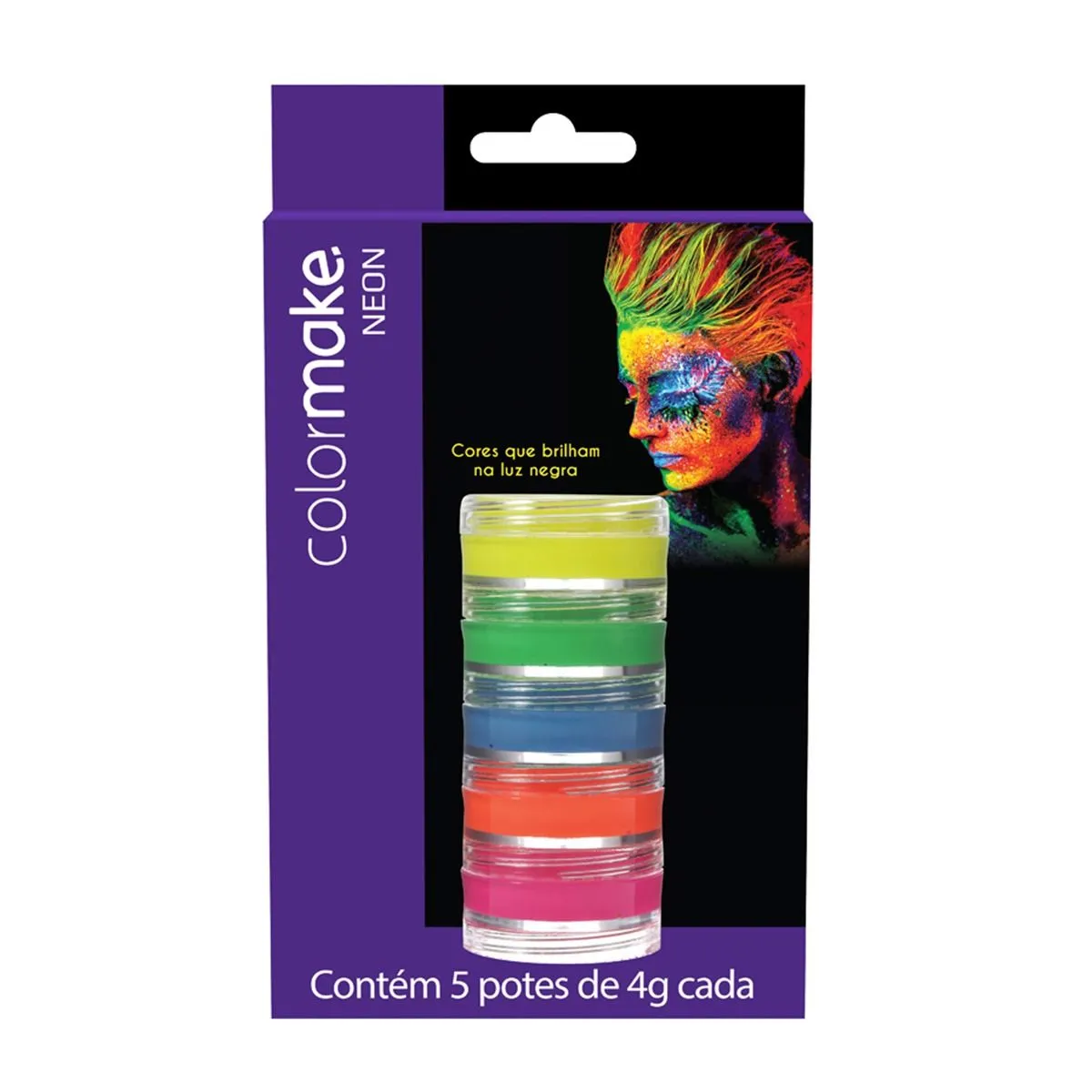 Pintura Facial Cremosa Neon Com 5 cores Neon Colormake