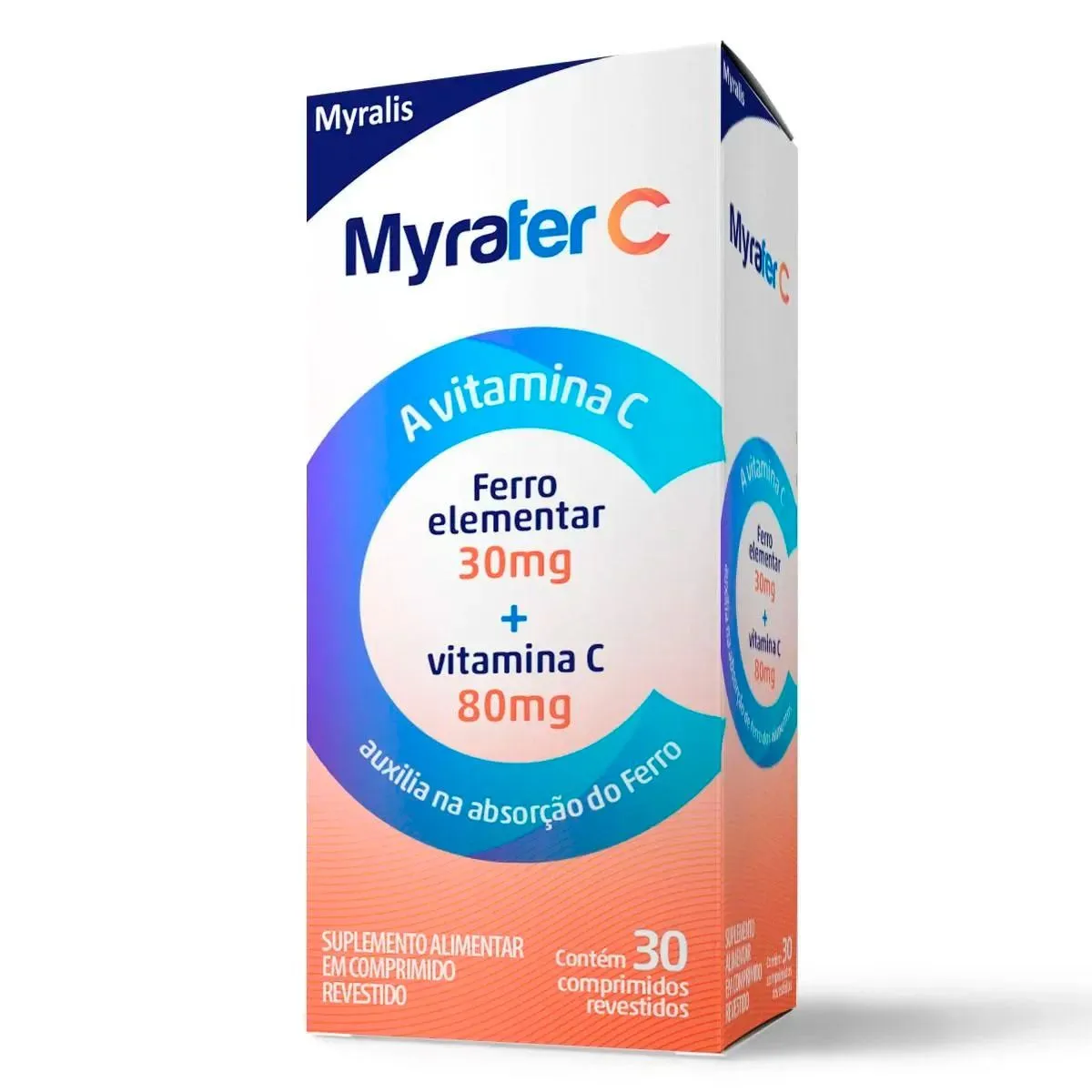 Polivitamínico Myrafer C Com 30 Comprimidos Myralis